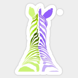 Colourful zebra digital illustration Sticker